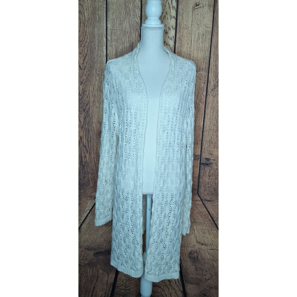 Leo & Nicole Knit Cardigan Crochet White